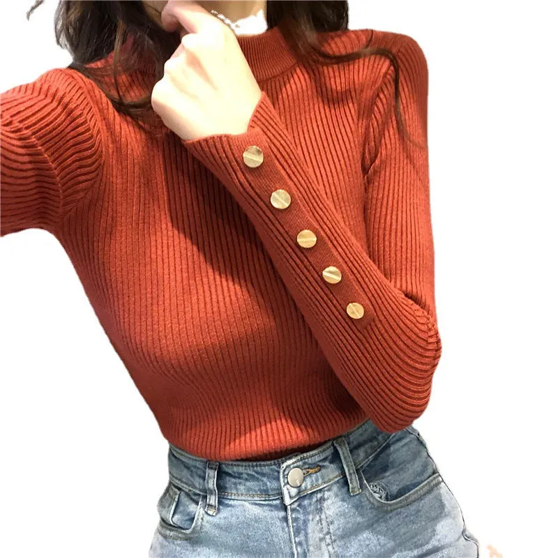 The Rock Turtleneck Turtleneck Sweater Women's Autumn and Winter Sweater Pullover Bottoming Shirt Top