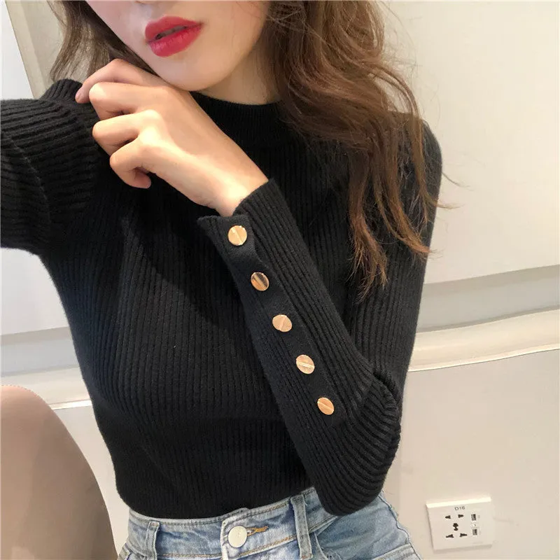 The Rock Turtleneck Turtleneck Sweater Women's Autumn and Winter Sweater Pullover Bottoming Shirt Top