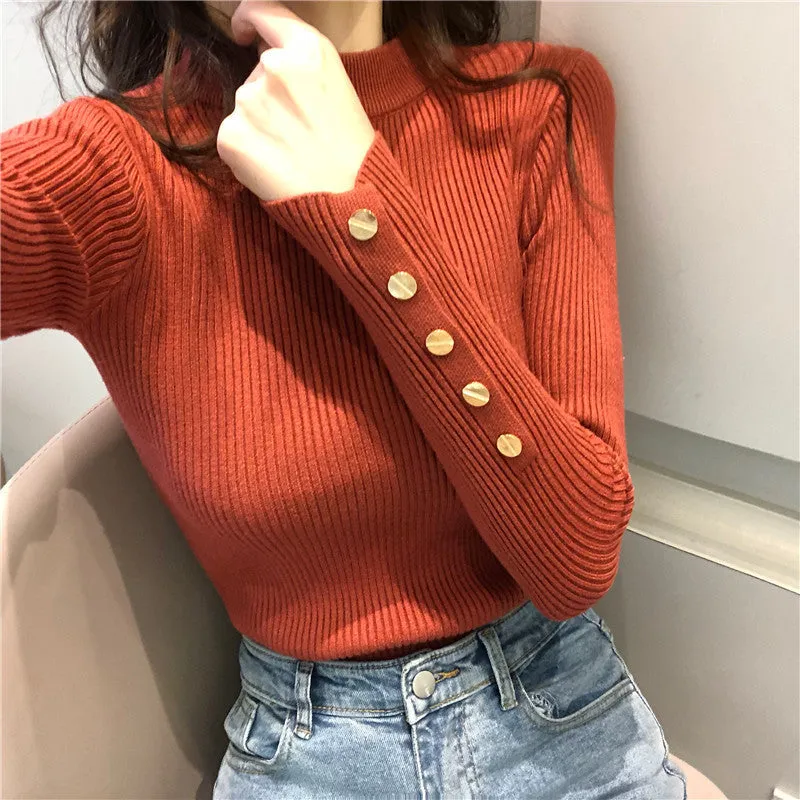 The Rock Turtleneck Turtleneck Sweater Women's Autumn and Winter Sweater Pullover Bottoming Shirt Top