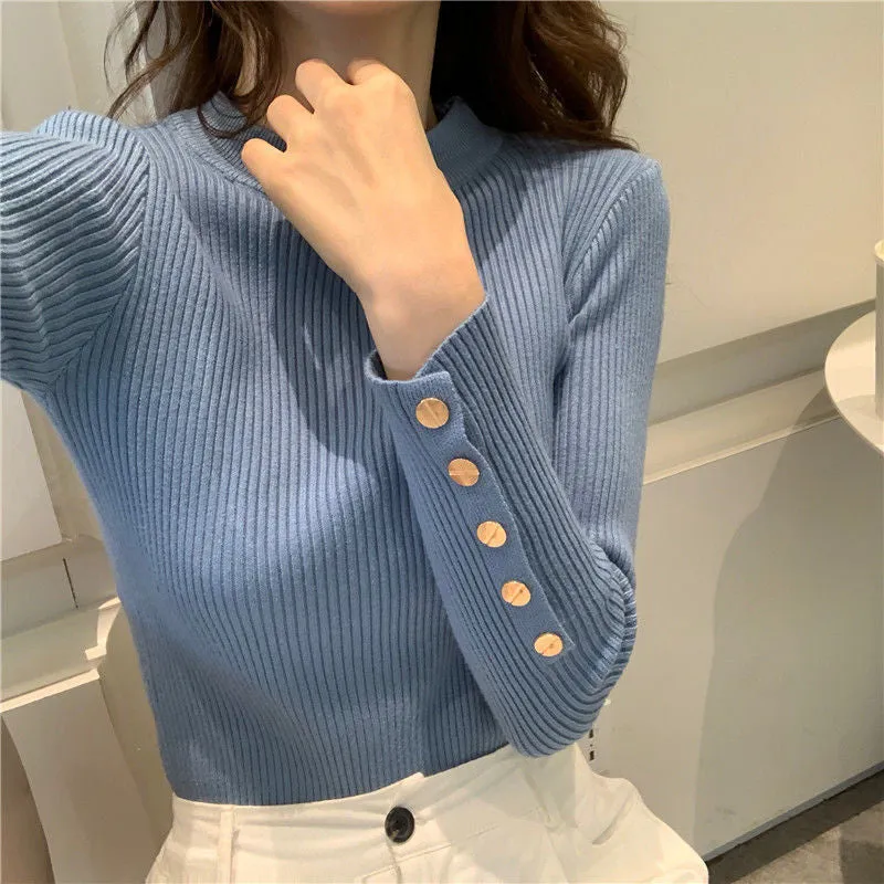 The Rock Turtleneck Turtleneck Sweater Women's Autumn and Winter Sweater Pullover Bottoming Shirt Top
