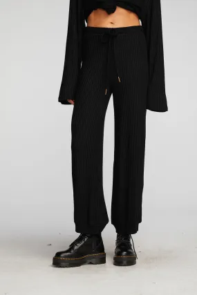 Thermal Waffle Joggers-black
