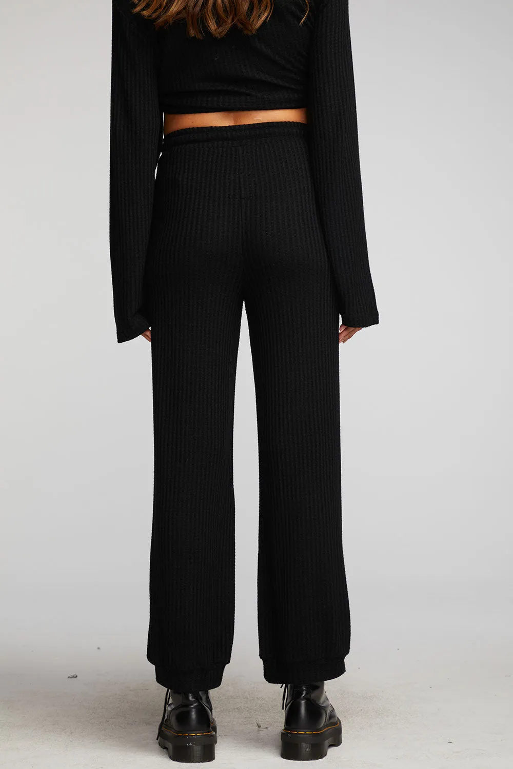 Thermal Waffle Joggers-black
