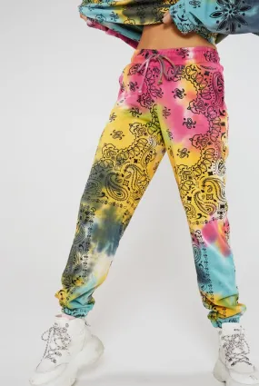 Tie Dye Paisley Print Joggers
