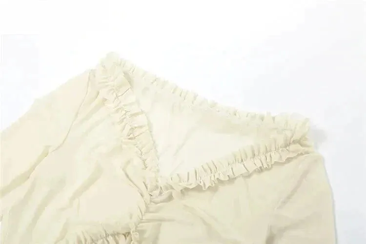 Trendy Sheer Bodycon Mermaid Dress with Ruffle Accents