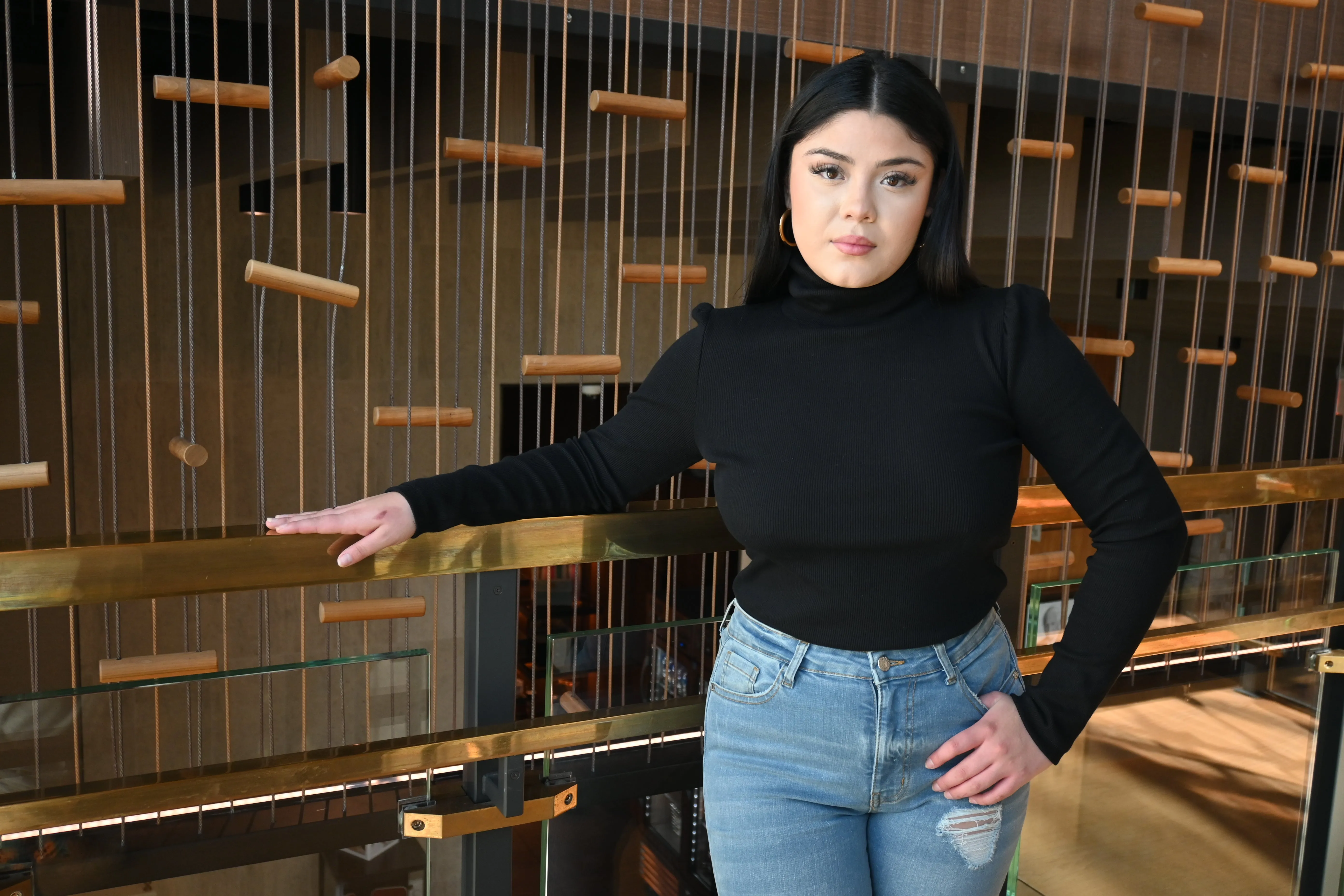 Tundra T-neck T-shirt with Puff sleeves