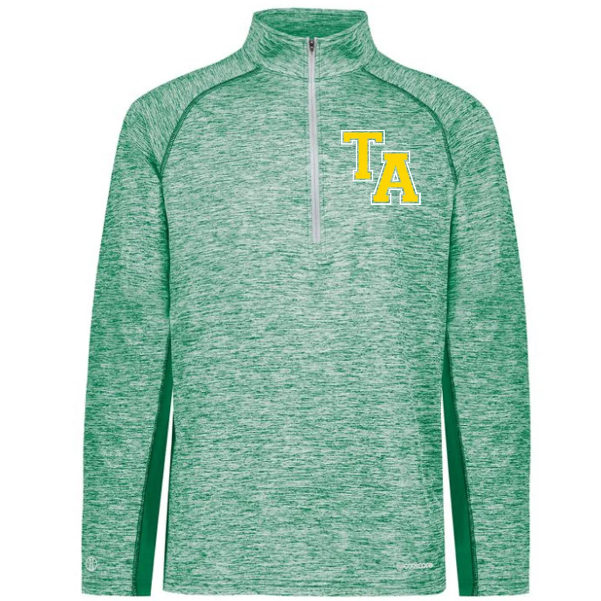 Twiggs Academy - Electrify Coolcore 1.2 Zip Pullover with TA (varsity font) - Green