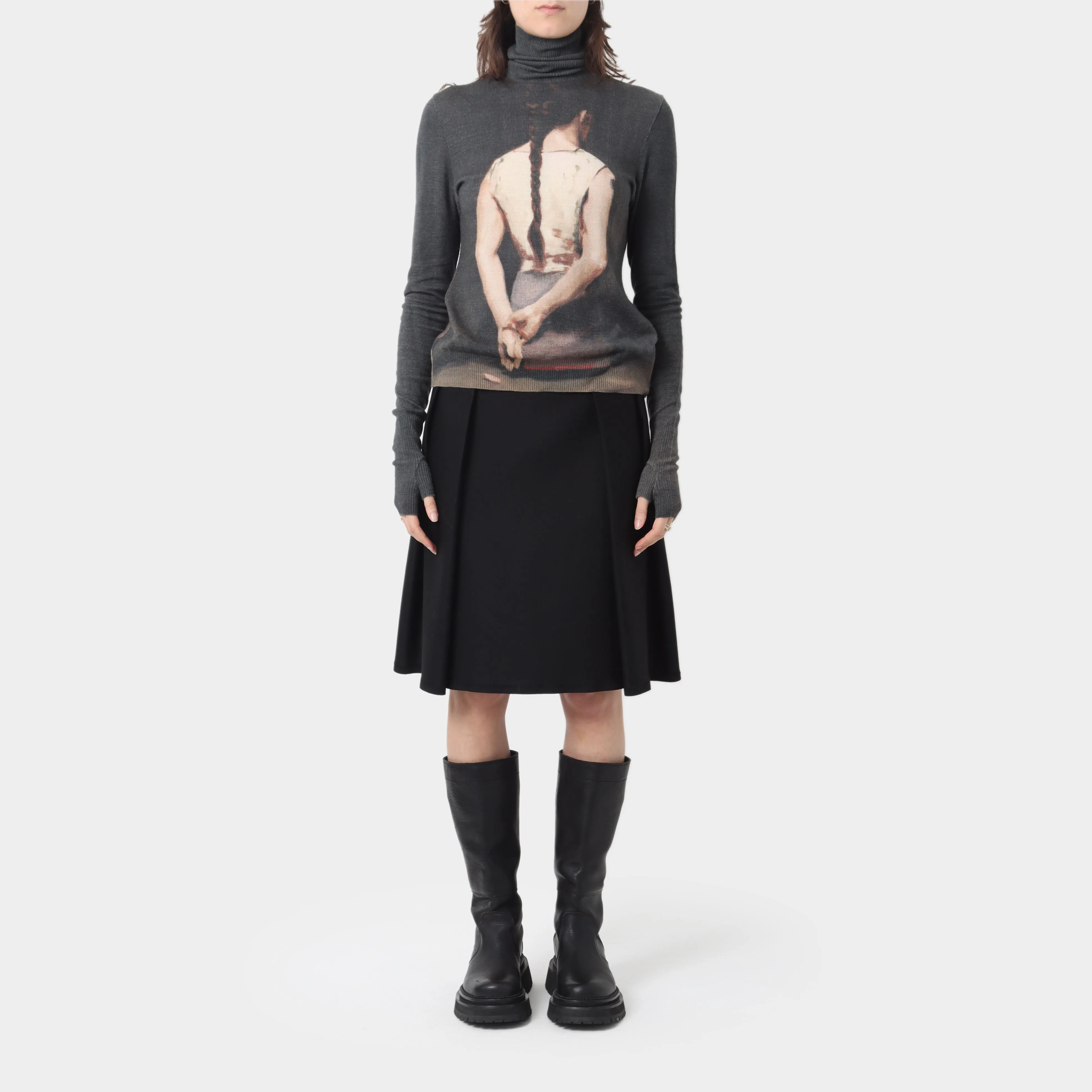 Undercover Wool Girl Print Turtleneck