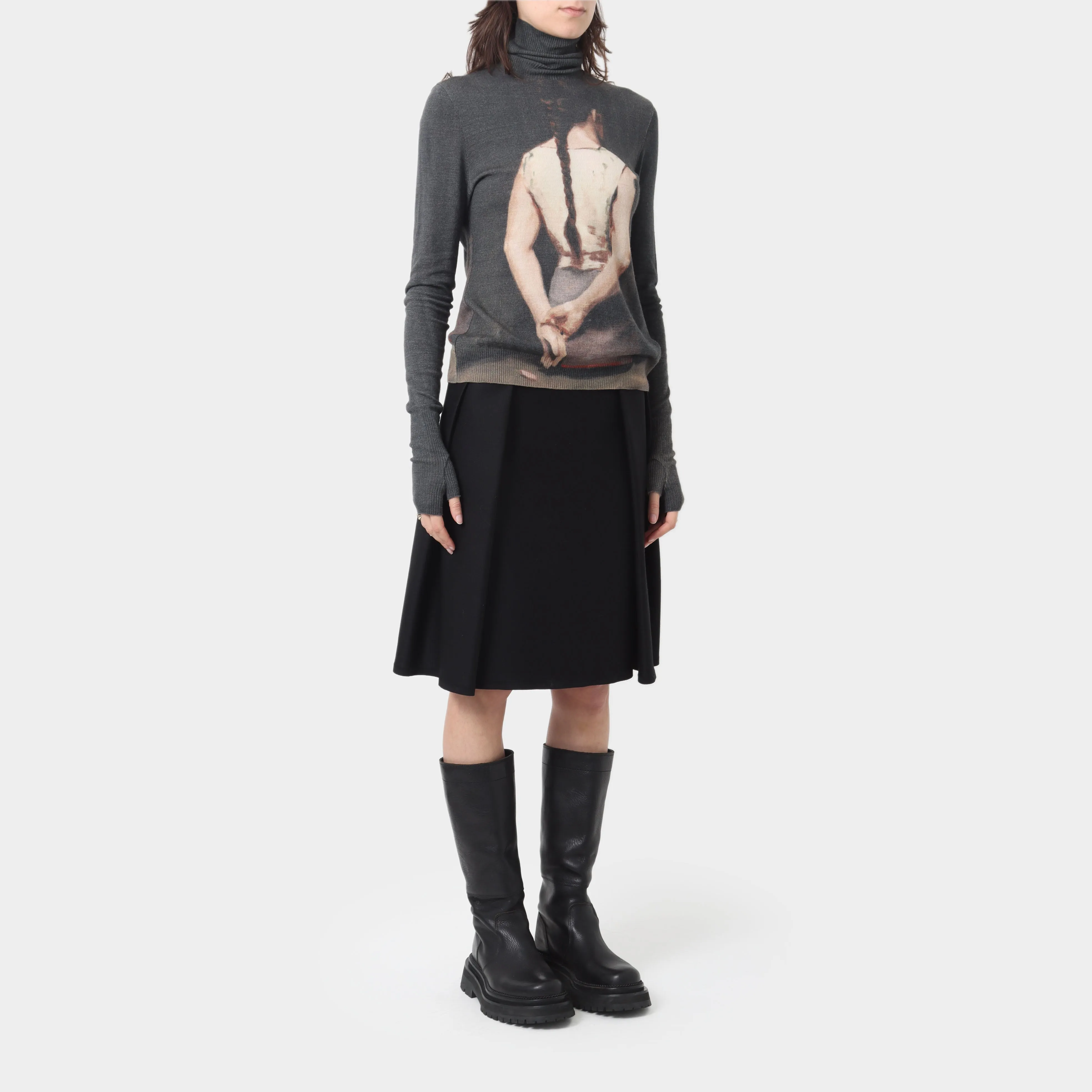 Undercover Wool Girl Print Turtleneck