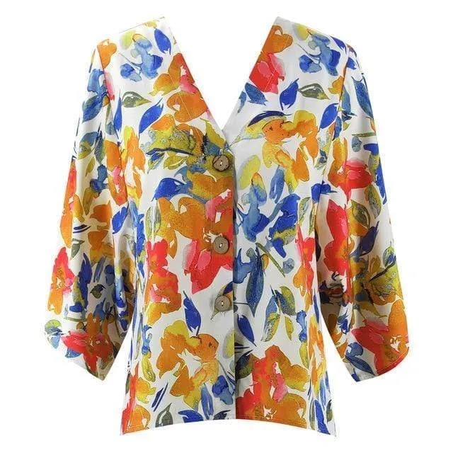 V-NECK FLORAL PRINTED