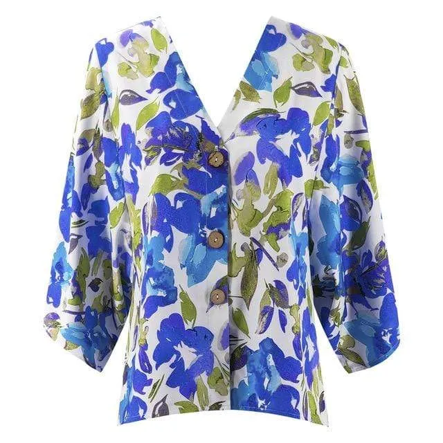 V-NECK FLORAL PRINTED