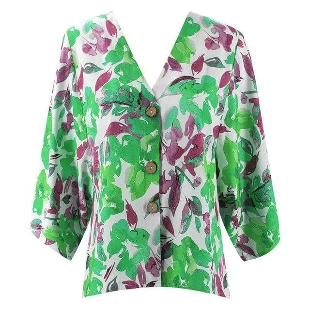 V-NECK FLORAL PRINTED