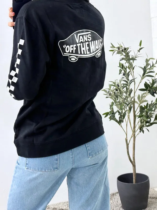 Vans Kids Exposition Check Pullover Crew Fleece Black VN0A3HWCBLK