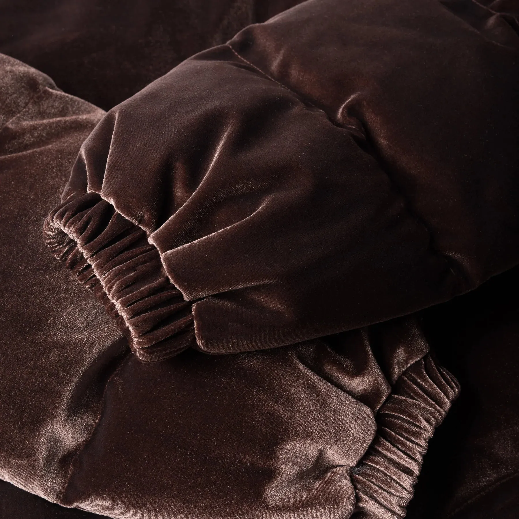 Velvet Quilted Puffer - Espresso