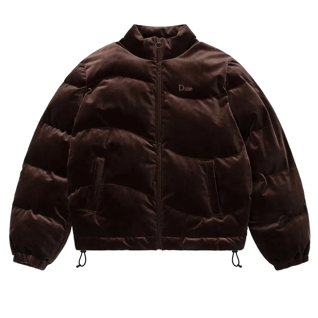 Velvet Quilted Puffer - Espresso