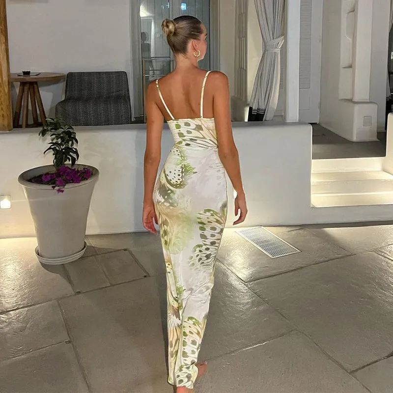 Vvsha Devorah Butterfly Print Maxi Dress