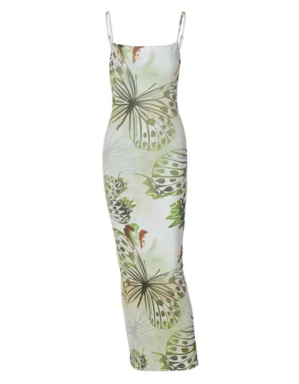 Vvsha Devorah Butterfly Print Maxi Dress