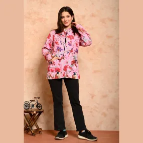 Women's Cotton Floral Print Quilted Jacket - SHKL1014