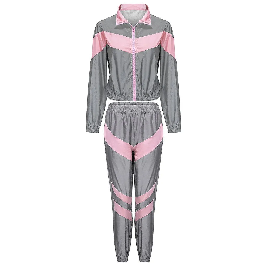 Women's Spandex Reflective Joggers With Elastic Waist
