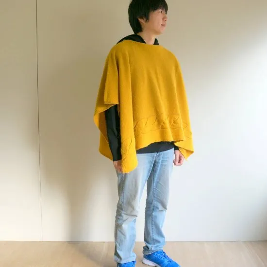 Yoko Poncho / Soft Alpaca Large Cable Pattern