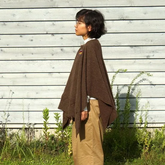 Yoko Poncho / Soft Alpaca Large Cable Pattern